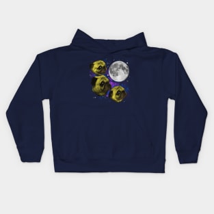 Three Pug Moon Kids Hoodie